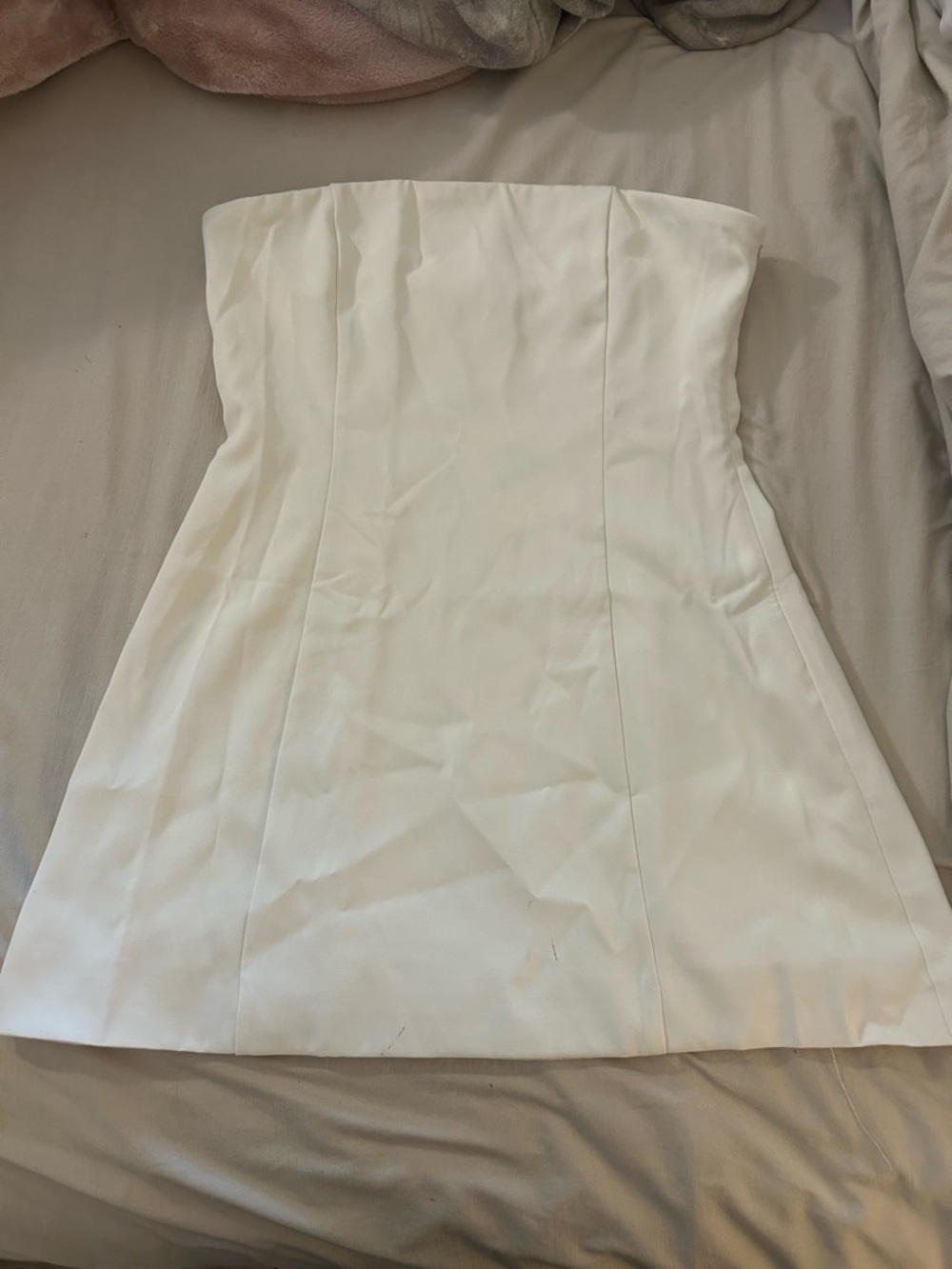 Peppermayo Strapless White A-Line Mini Dress